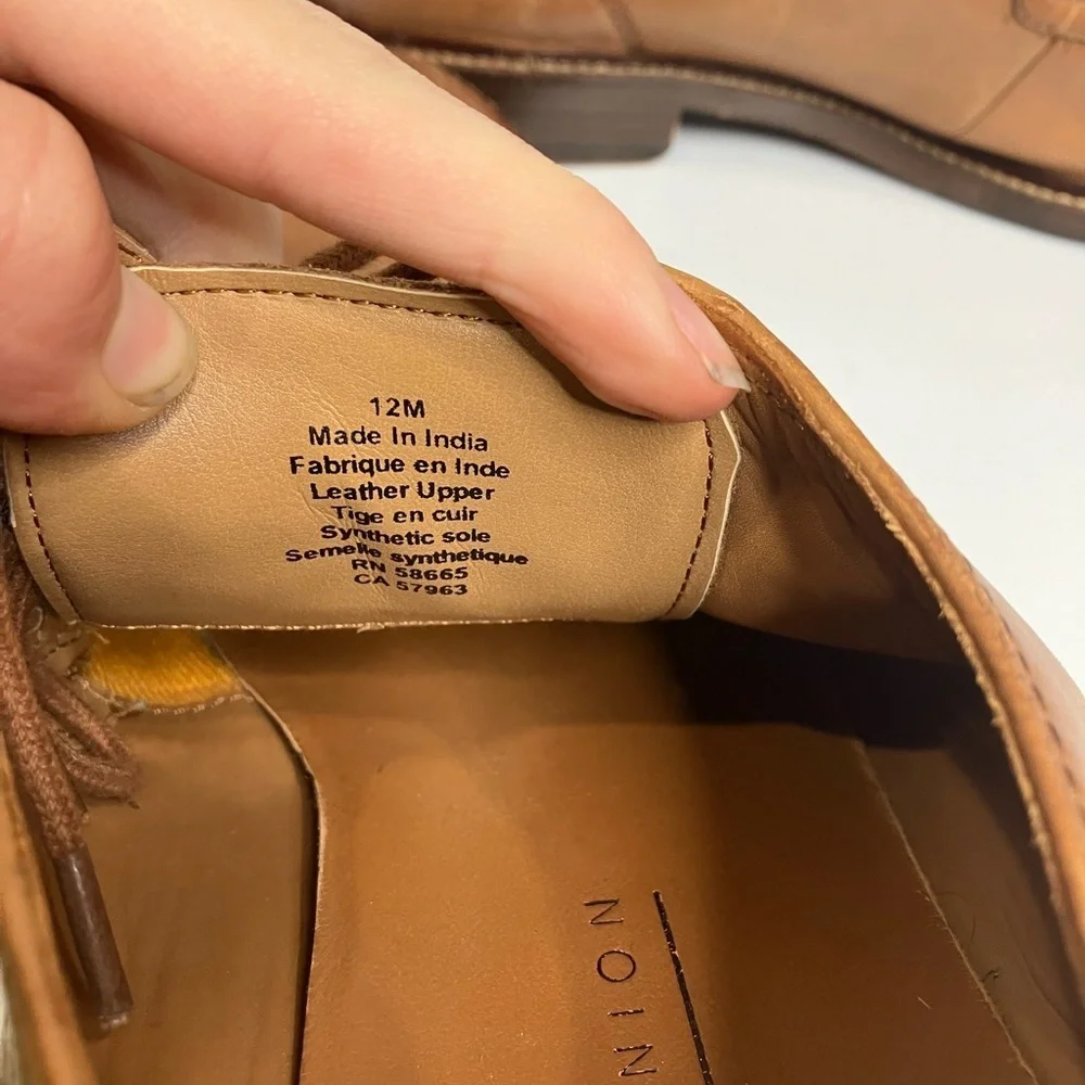 Public opinion tan leather Oxford shoes size‎ 12